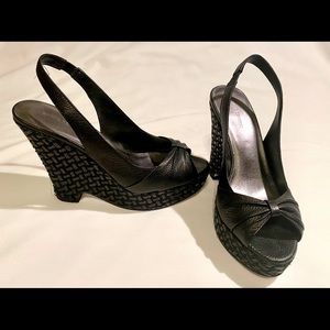 Banana Republic Black Peep Toe Wedge